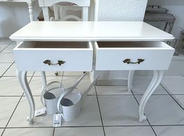 Tisch mit 2 Schubladen, 20er-Jahre, weiss lackiert - TOP!