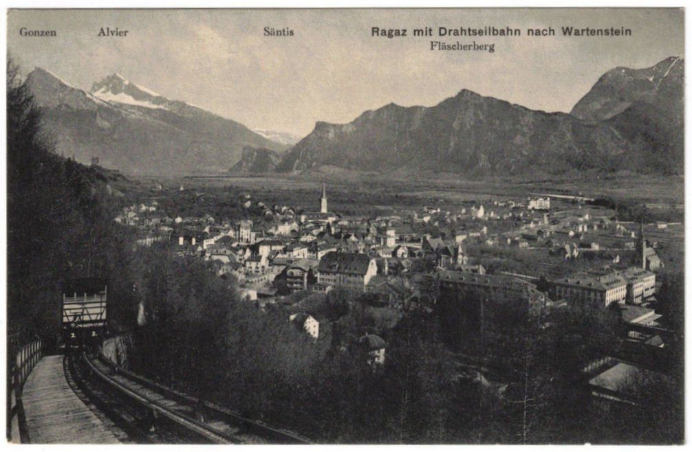 Cartoline postali: Bad Ragaz - Standseilbahn Wartenstein – Usato da Binningen venduto da Mountainrider