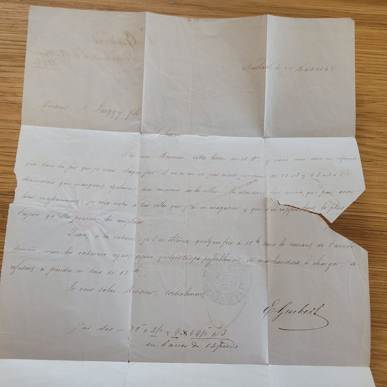 Tutti i francobolli: Document Préphilatélique Neuchâtel 1842 – Usato da Biel/Bienne venduto da Destockweb 3
