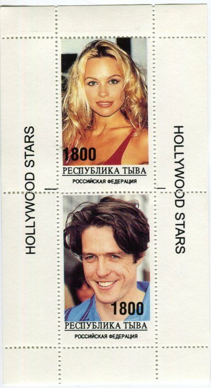 Tutti i francobolli: Block "Pamela Anderson, Hugh Grant". Tuwa – Nuovo e nell'imballaggio originale da Basel venduto da Butsch5