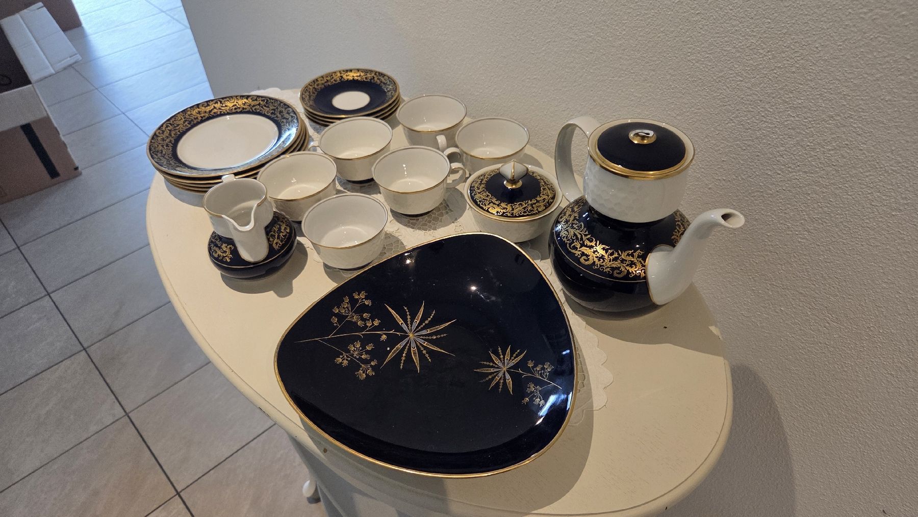 Set di piatti: Reichenbach Kaffeeservice Echt Kobalt Gold – Usato da Beckenried venduto da palle2105 5