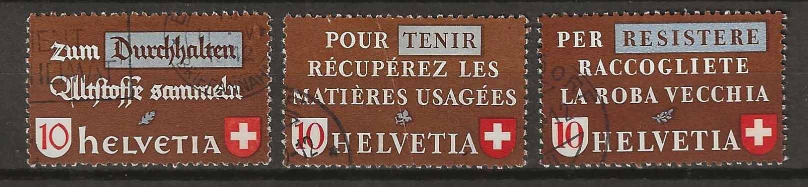Tutti i francobolli: CH254 - Durchhalten, Tenir, Resistere obl. – Usato da Trélex venduto da Phil_Albert