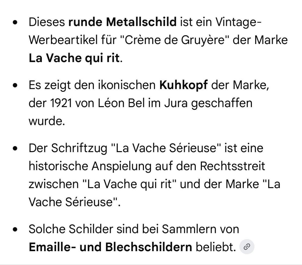 Insegne: Email Blechschild Creme de Gruyère la vache sérieuse – Usato da Glattbrugg venduto da Xena14 8