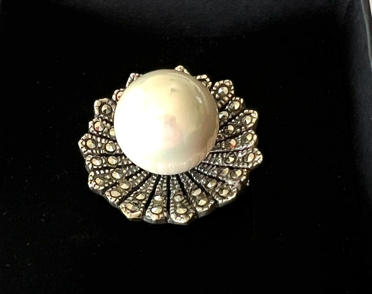 Ringe: Silber Ring mit Perle und Markasiten Gr. 52 – Neu und originalverpackt aus Münsingen von Krone75 1