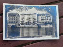 Photo Karte / Basel - Hotel Des Trois Rois Gelaufen 1928