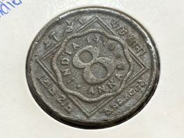 Britisch Indien 8 Anna 1919 George V, ohne Münzzeichen