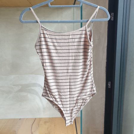 🐸 BODY M NUDE SCHWARZ GESTREIFT