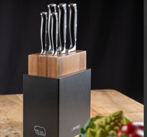 Berndorf [Luzern] Messerblock Akazie inkl. 6 Messer (Trophy)