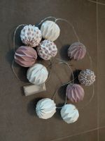 Origami Lichterkette, Kugeln, sanfte Farben, neuwertig