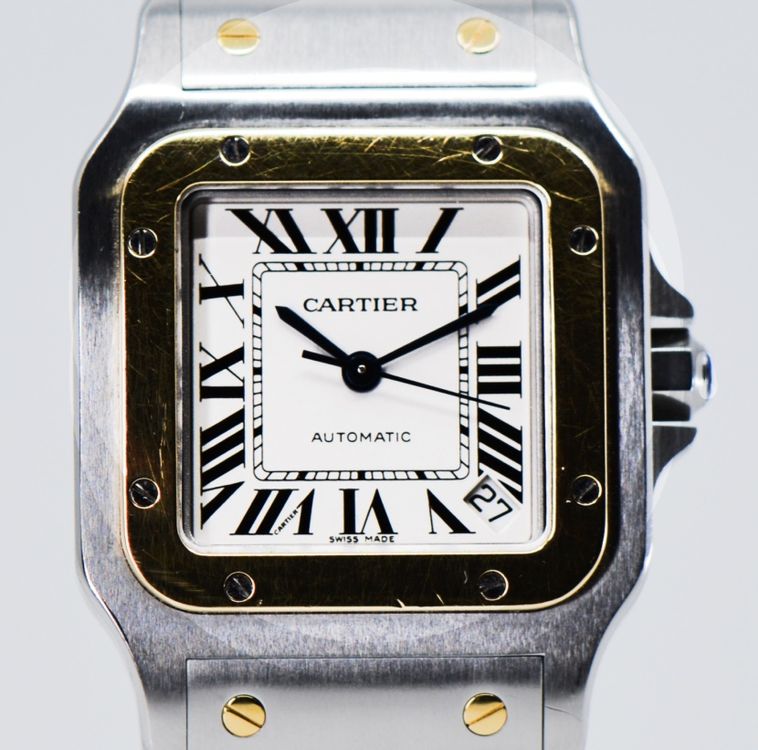 CARTIER SANTOS GABLEE AUTOMATIC MEN WATCH GOLD STEEL | Kaufen auf Ricardo