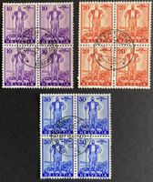 1936, Pro Patria Wehranleihe Viererblöcke W2-W4, SBK 260 Fr.