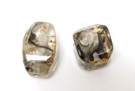 2 hochwertige Acryl Perlen rechteckig und quadratisch