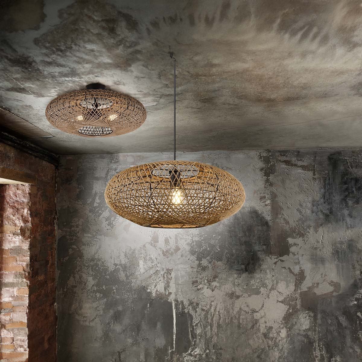 Lampadari & plafoniere: Deckenleuchte, Rund, Sisal, 52 cm Ø – Nuovo (secondo la descrizione) da Kreuzlingen venduto da Smart-Light 1