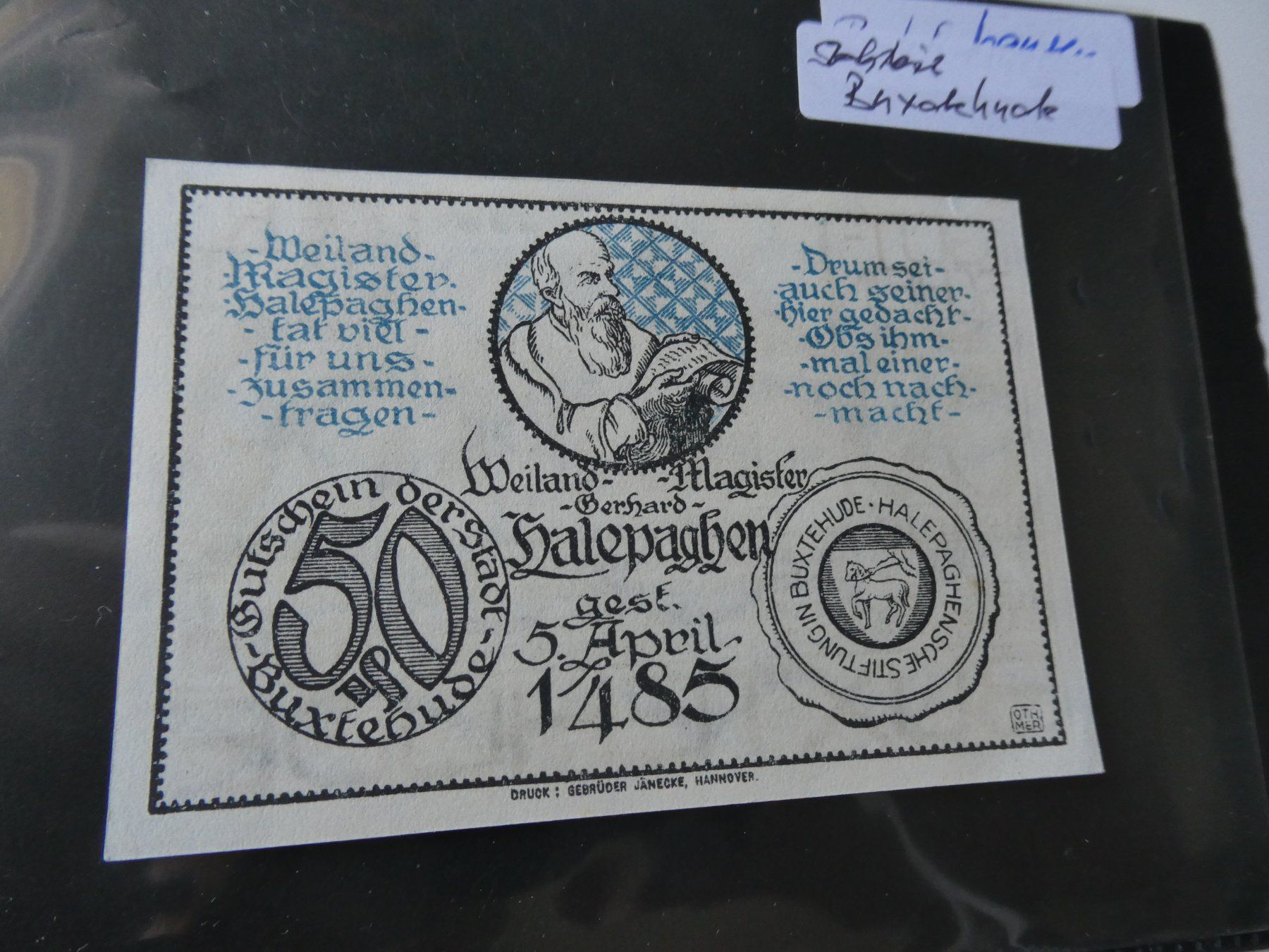 Banknoten: Dt. Reich, Buxtehude - Notgeld – Gebraucht aus Hinterforst von Rohusri 1
