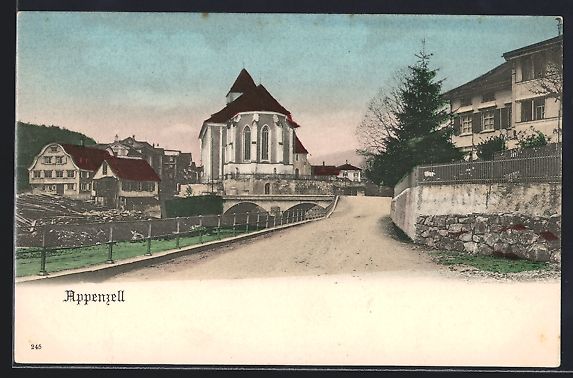 Cartes postales: AK Appenzell, Häuser an der Kirche – D'occasion à Berlin par bartko-reher