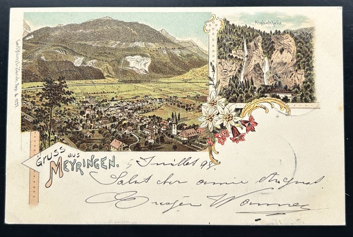 Cartoline postali: Gruss aus Meiringen Litho  – Usato da Horw venduto da Tellbub