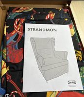 IKEA STRANDMON Bezug für Ohrensessel Stigsbo (Schwarz Bunt)