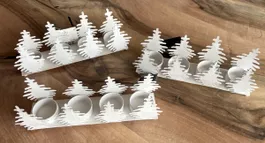 3er Set Teelichthalter Winterwald, Weihnachten, Neu