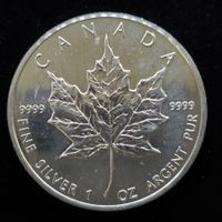 Kanada 1 Unze Silber Maple Leaf 999/1000 Silber 1989