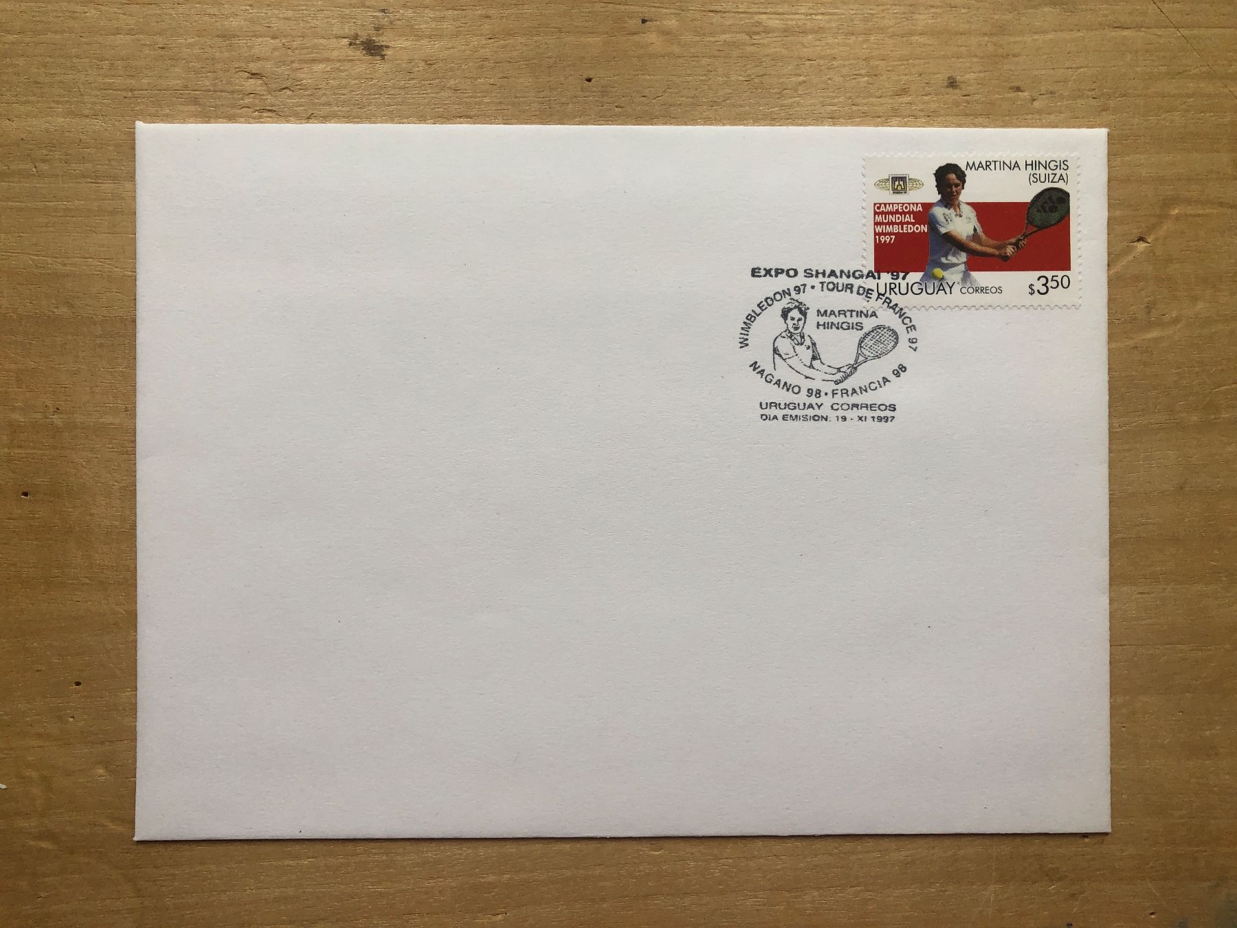 Alle Briefmarken: Uruguay: MARTINA HINGIS 1997 – Gebraucht aus Neuchâtel von Atahuallpa