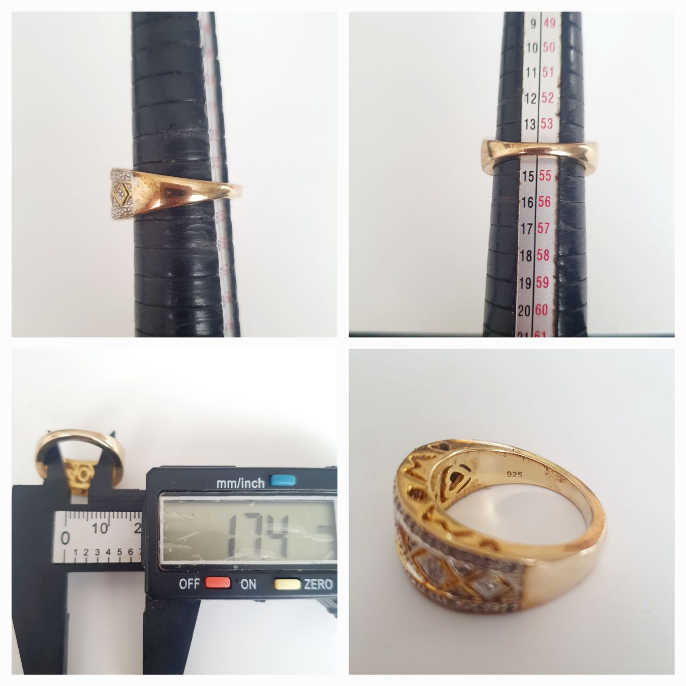 Anelli: Silber Ring 925 in Gold Grösse 17.4 mm, – Usato da Kreuzlingen venduto da Wunderkiste123 4
