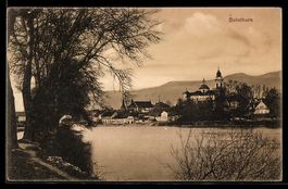 Solothurn, Stadtansicht am Fluss mit Kir