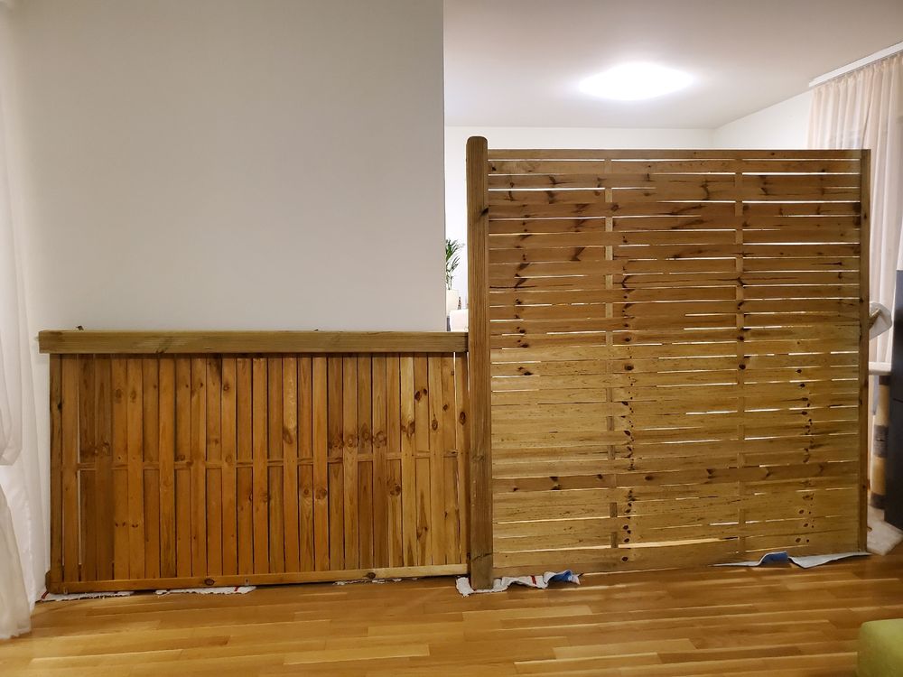 Gratis ! 2 Holztrennwände mit 3 massiven Balken Kaufen auf Ricardo