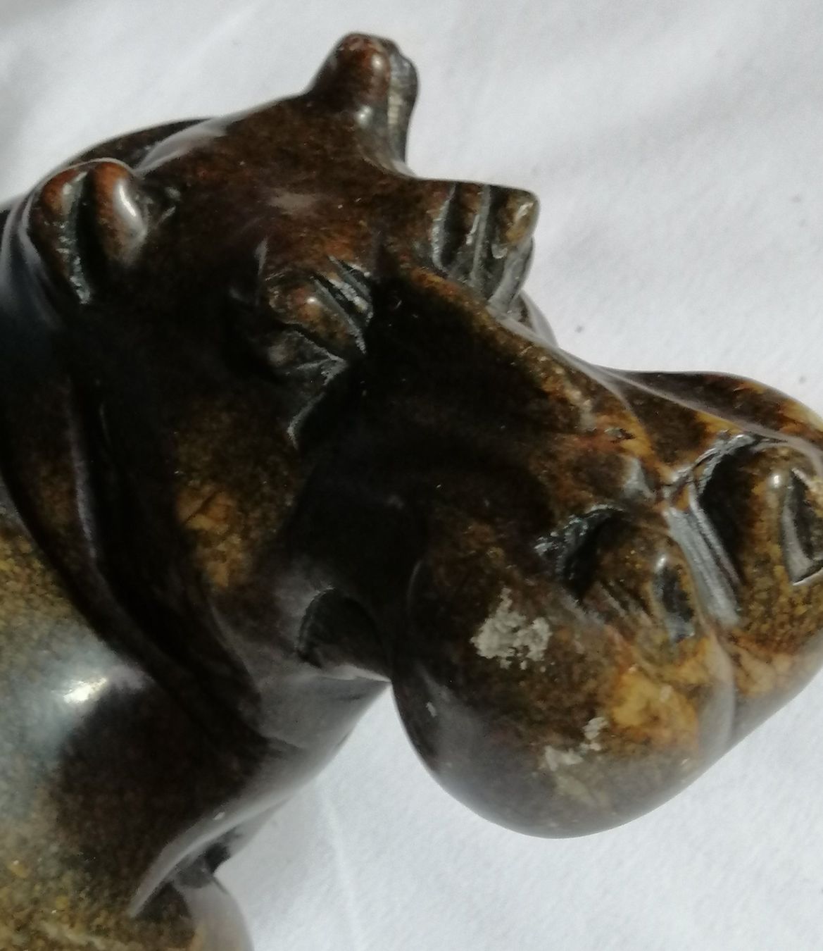 Statuette: Nilpferd liegend - handgeschnitzt - Stein / Speckstein – Usato da Oberriet SG venduto da Atir47 2