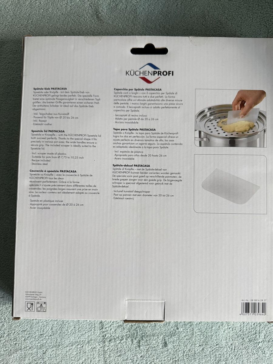 Elettrodomestici da cucina: Küchenprofi Spätzle-Sieb Pastacasa neu – Nuovo e nell'imballaggio originale da Basel venduto da ayg_5xxk 2