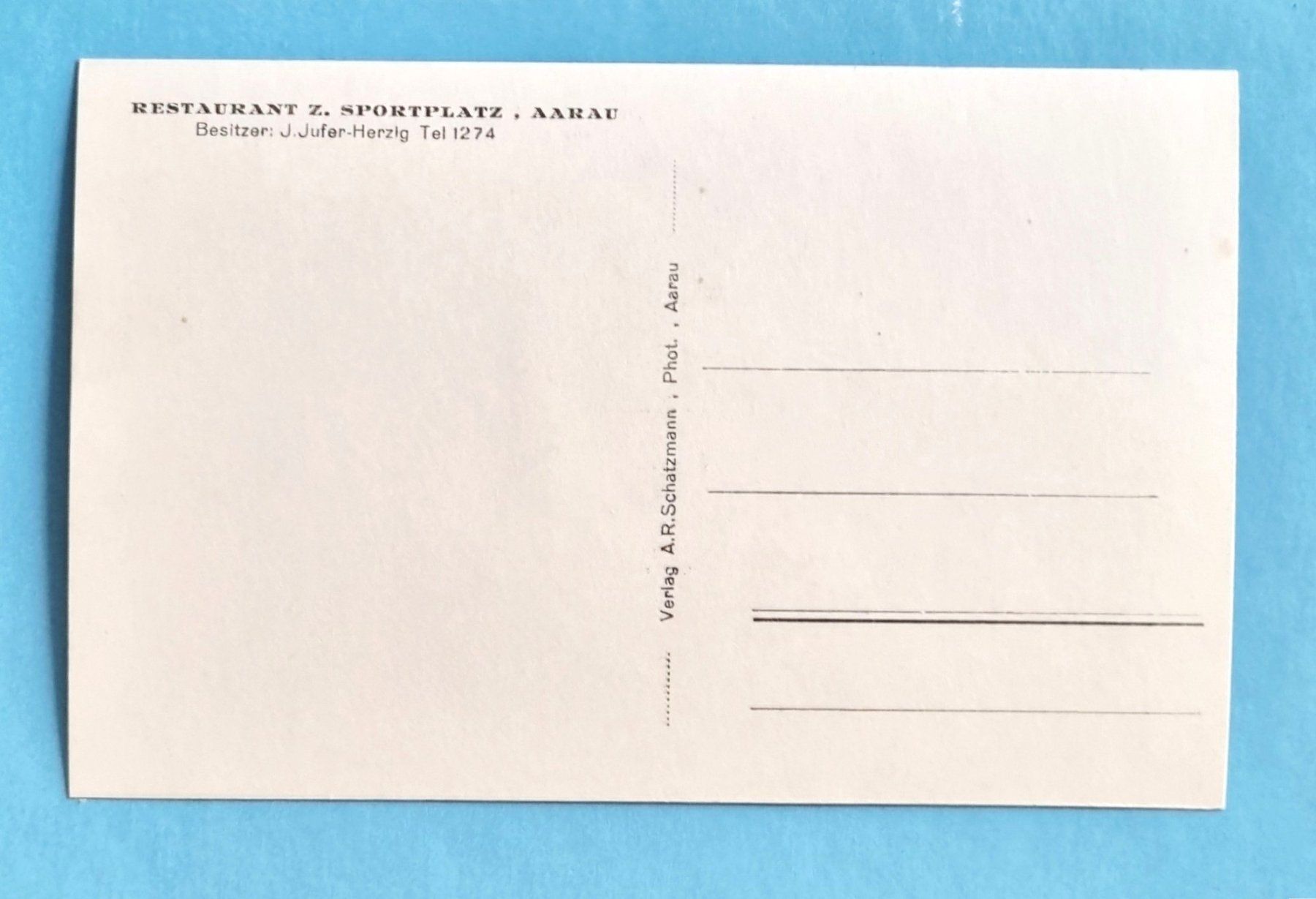 Cartes postales: Aarau - Restaurant Sportplatz - Eisfeld – D'occasion à Rothrist par RROENK 1
