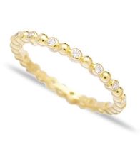 Ring fein Kugeln Zirkonia 925 gold Klassiker filigran 56