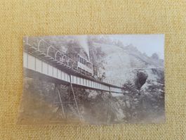 Alte Fotografie Eisenbahn auf Brücke Rigi oder Pilatus