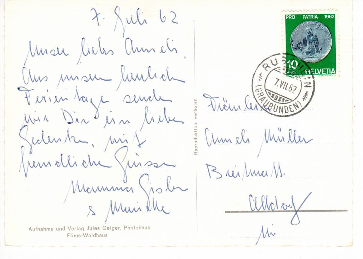 Cartes postales: Ruschein – D'occasion à Wolhusen par Curver9 1