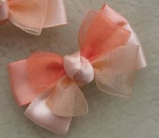 Noeud 2 tons satin organza 5cm ORANGE