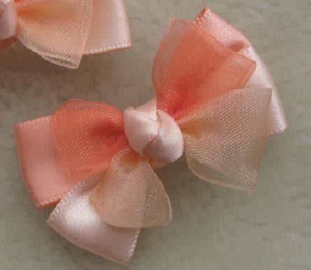Noeud 2 tons satin organza 5cm ORANGE