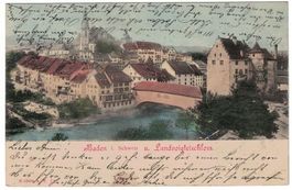 Baden i. Schweiz u. Landvogteischloss, gelaufen 1903