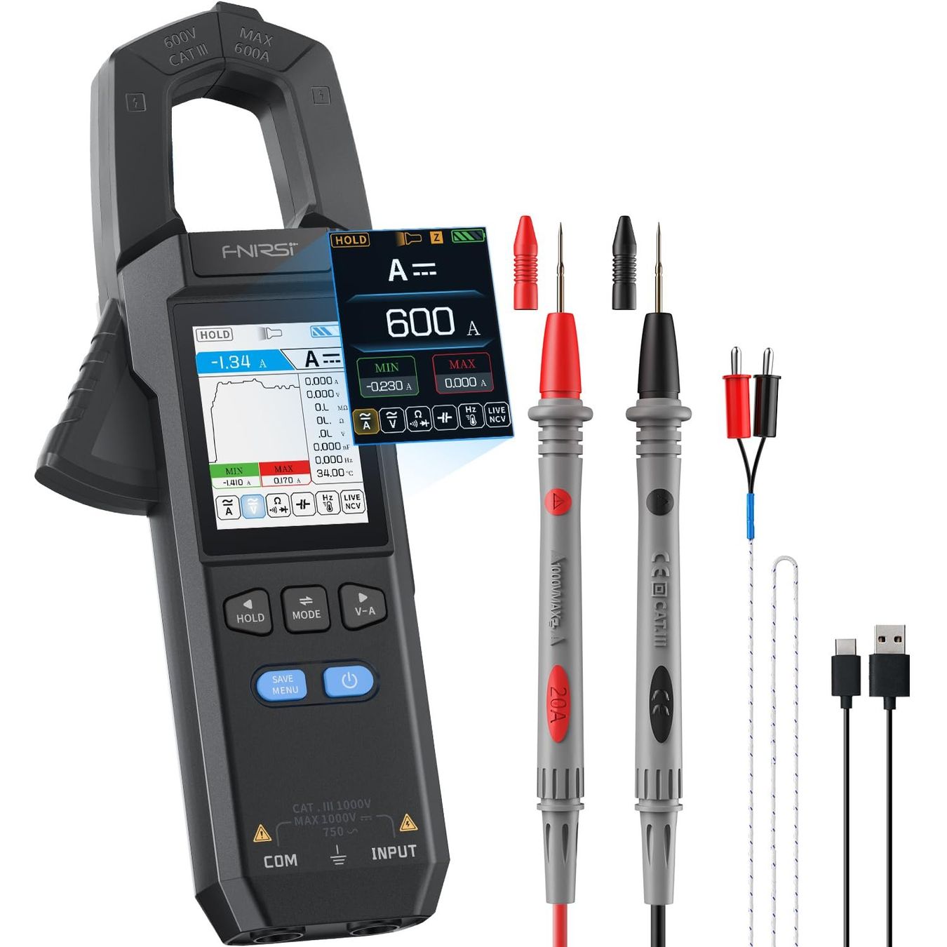 Misurare: Profi Digitale Strommesszange Multimeter DC/AC 0-600A – Nuovo e nell'imballaggio originale da Châtelaine venduto da topshop.switzerland