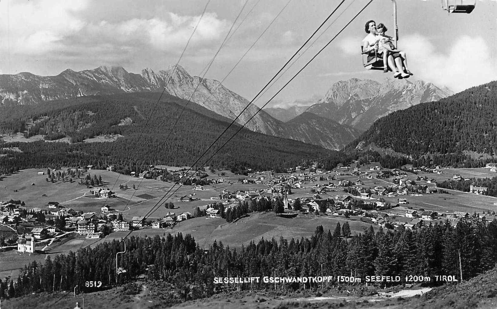 Cartoline postali: Sessellift gschwandtkopf  Seefeld – Usato da Biasca venduto da Blenio71