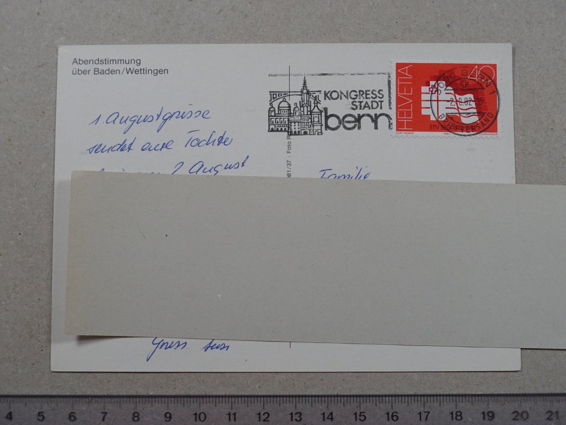 Cartes postales: Abendstimmung über Baden / Wettingen, 1982 – D'occasion à Lenzburg par fh1 1