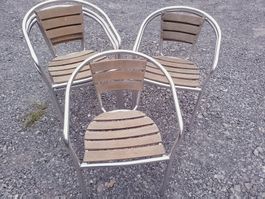 6 Gartenstühle Holz/Aluminium
