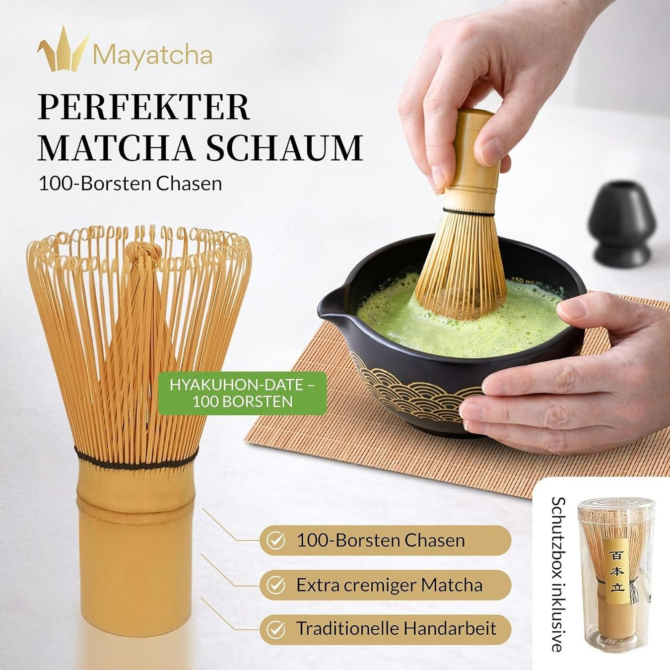 Set di piatti: Matcha Set 8-teilig mit Schale und Besen – Nuovo e nell'imballaggio originale da Suhr venduto da SchnapperCH 3