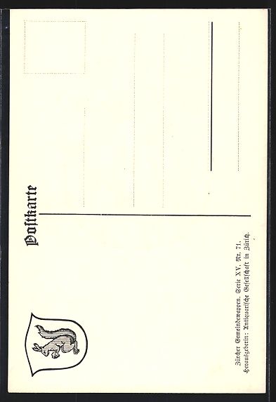 Ansichtskarten: Aeugst, Wappen mit rotem Eichhorn – Gebraucht aus Berlin von bartko-reher 1