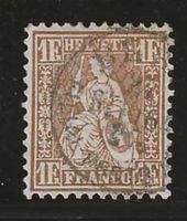 1863 : Sitzende Helvetia Nr. 36a, einwandfrei, KP 600.--