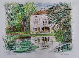 Aquarell 'Villa Merian Brügglingen', Jean-Pierre Zahnd, 1998