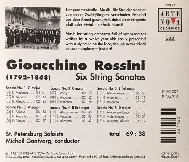 CD: Rossini - Six String Sonatas – Usato da Grüningen venduto da azulamarillo 1
