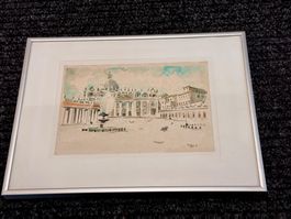 Aquarell Petersplatz Rom - 1994