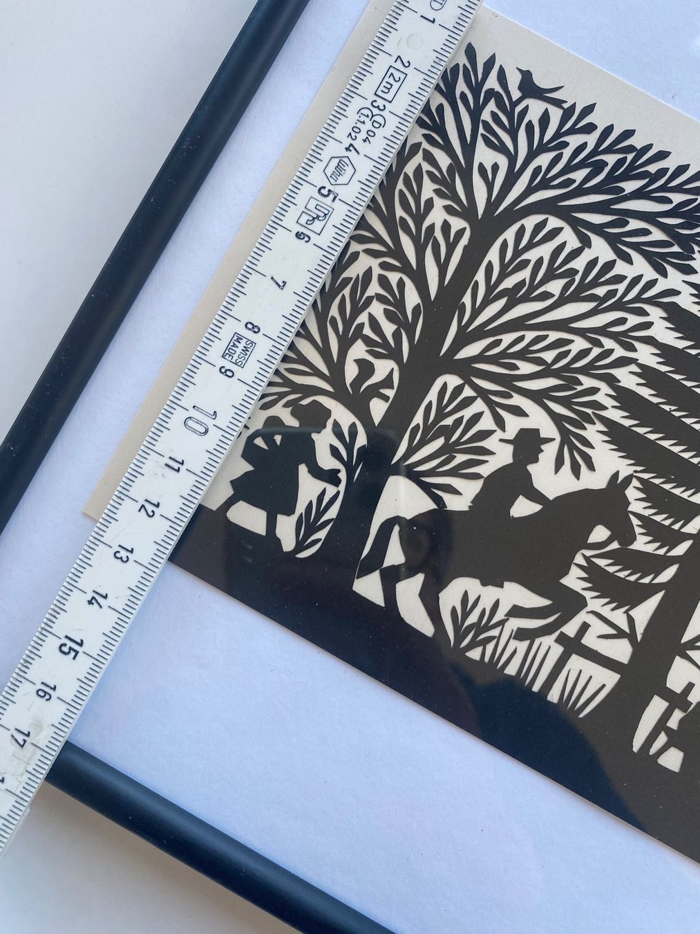 Grafica & Litografie: David Regez, Scherenschnitt "Reiter im Wald" – Usato da solothurn venduto da soko75 5