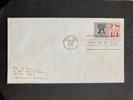 USA 1961 privater FDC Luftpost Freiheitsglocke 13c New York