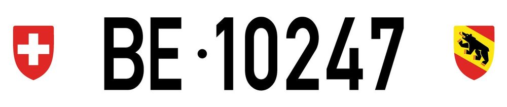 Kontrollschild Autonummer BE 10247 Nummernschild 1