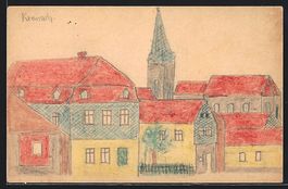 Handgemalt: Kronach / Bayern, Ortspartie